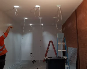 Electrician doing electrical work