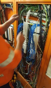 Electrician doing electrical work