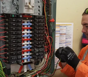 Electrician doing electrical work