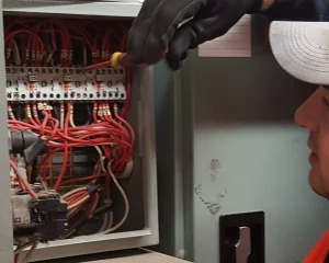 Electrician doing electrical work