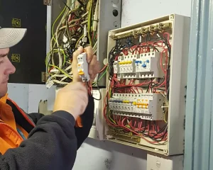 Electrician doing electrical work