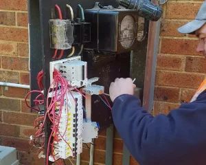 Electrician doing electrical work