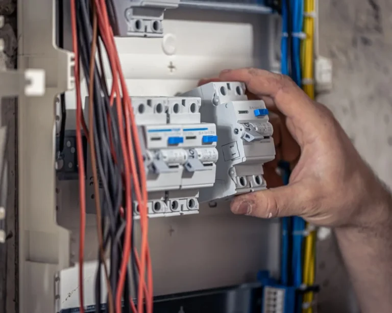 Electrician doing electrical work